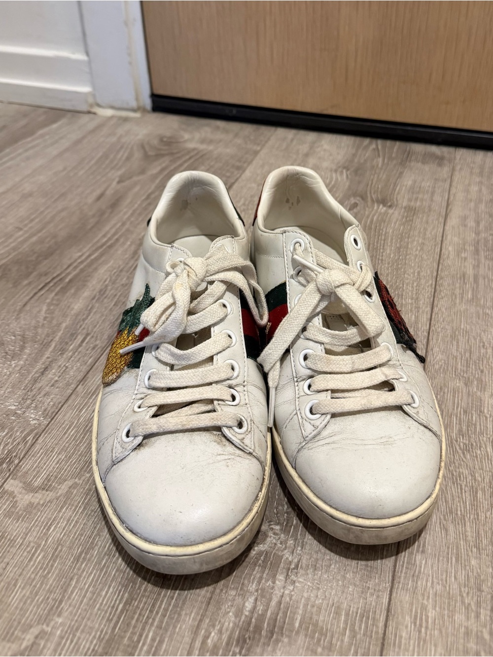 Gucci Women's White Pineapple & Ladybug Ace Sneakers